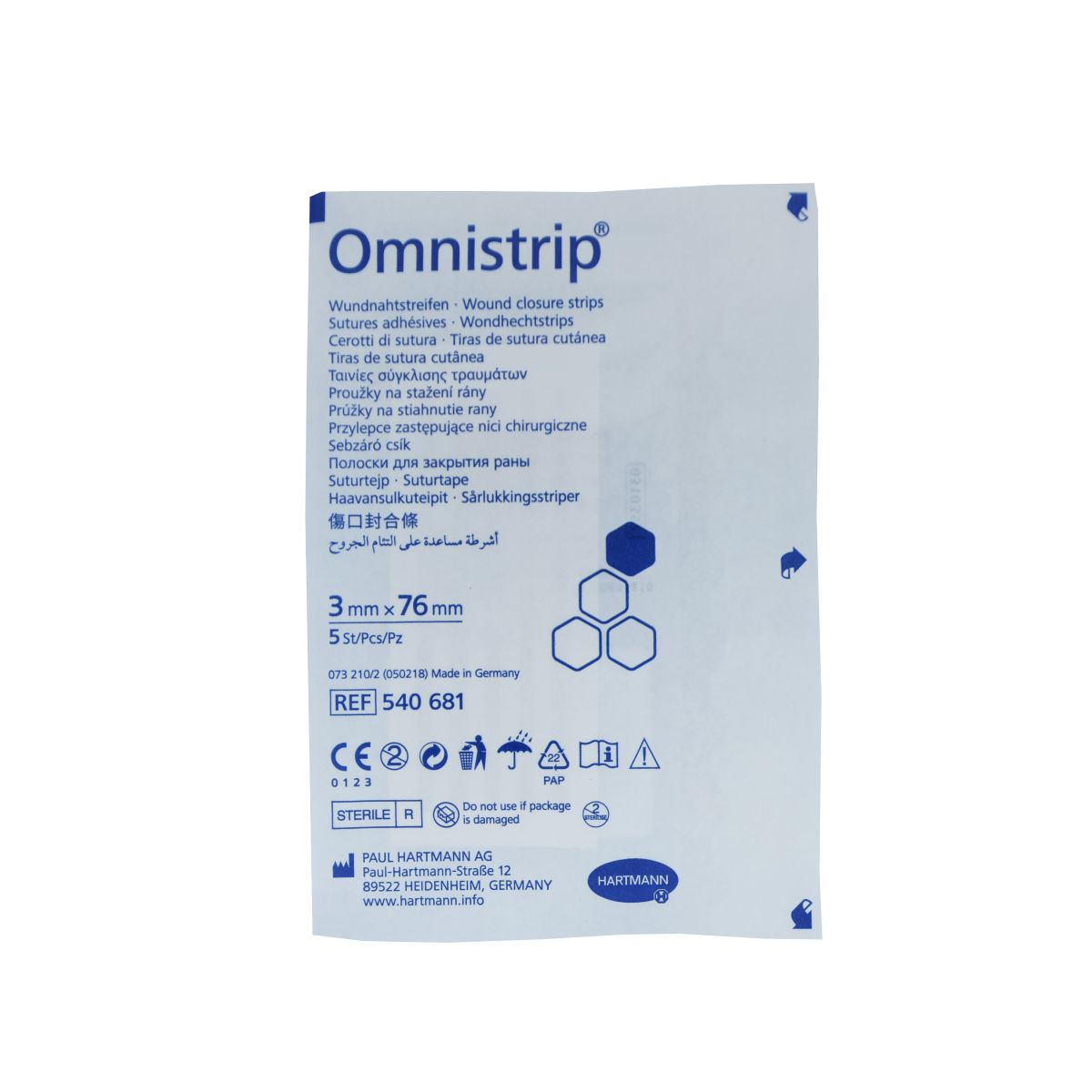 OMNISTRIP HAAVASULGEMISPLAASTER 3X76MM N5 /540681/ - Product Image