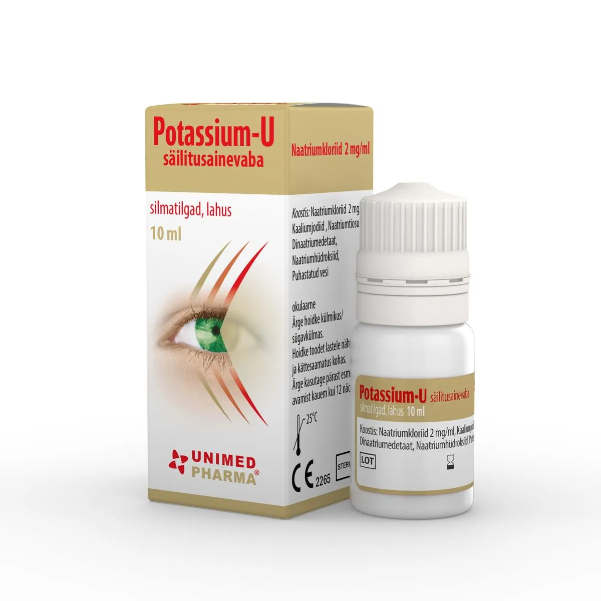 POTASSIUM-U SÄILITUSAINEVABA SILMATILGAD 2MG/ML 10ML - Product Image