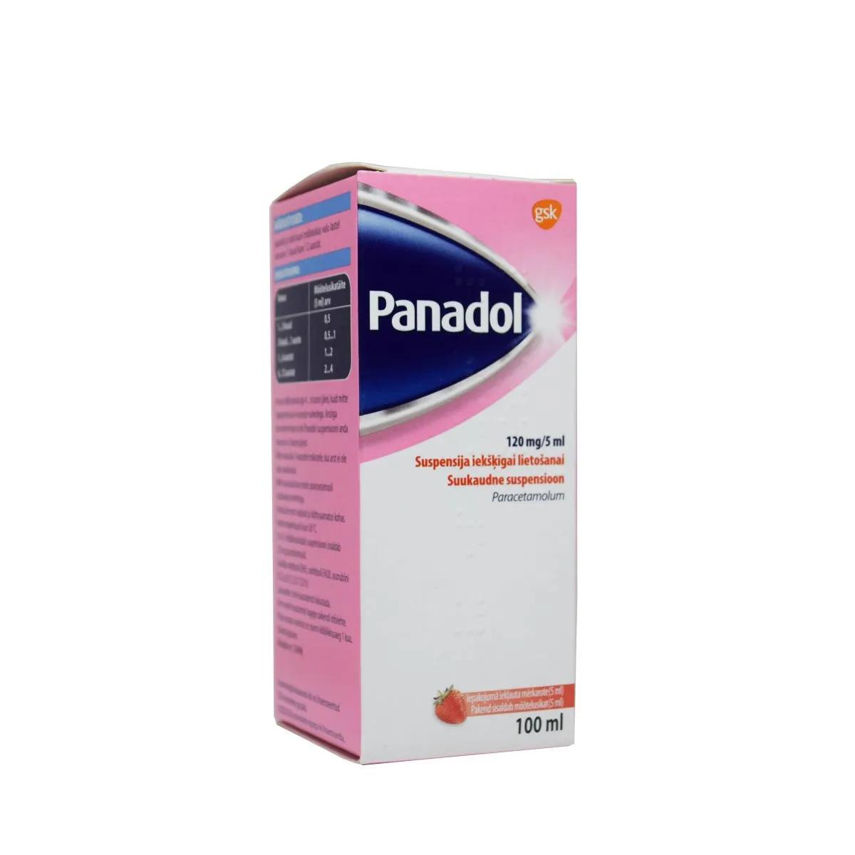 PANADOL SUUKAUDNE SUSP 120MG/5ML 100ML - Product Image