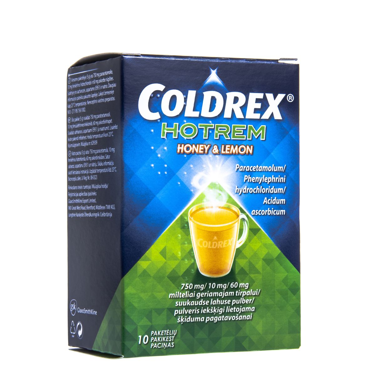 COLDREX HOTREM HONEY&LEMON 750+10+60MG N10 SUUKAUDSE LAH PLV - Product Image