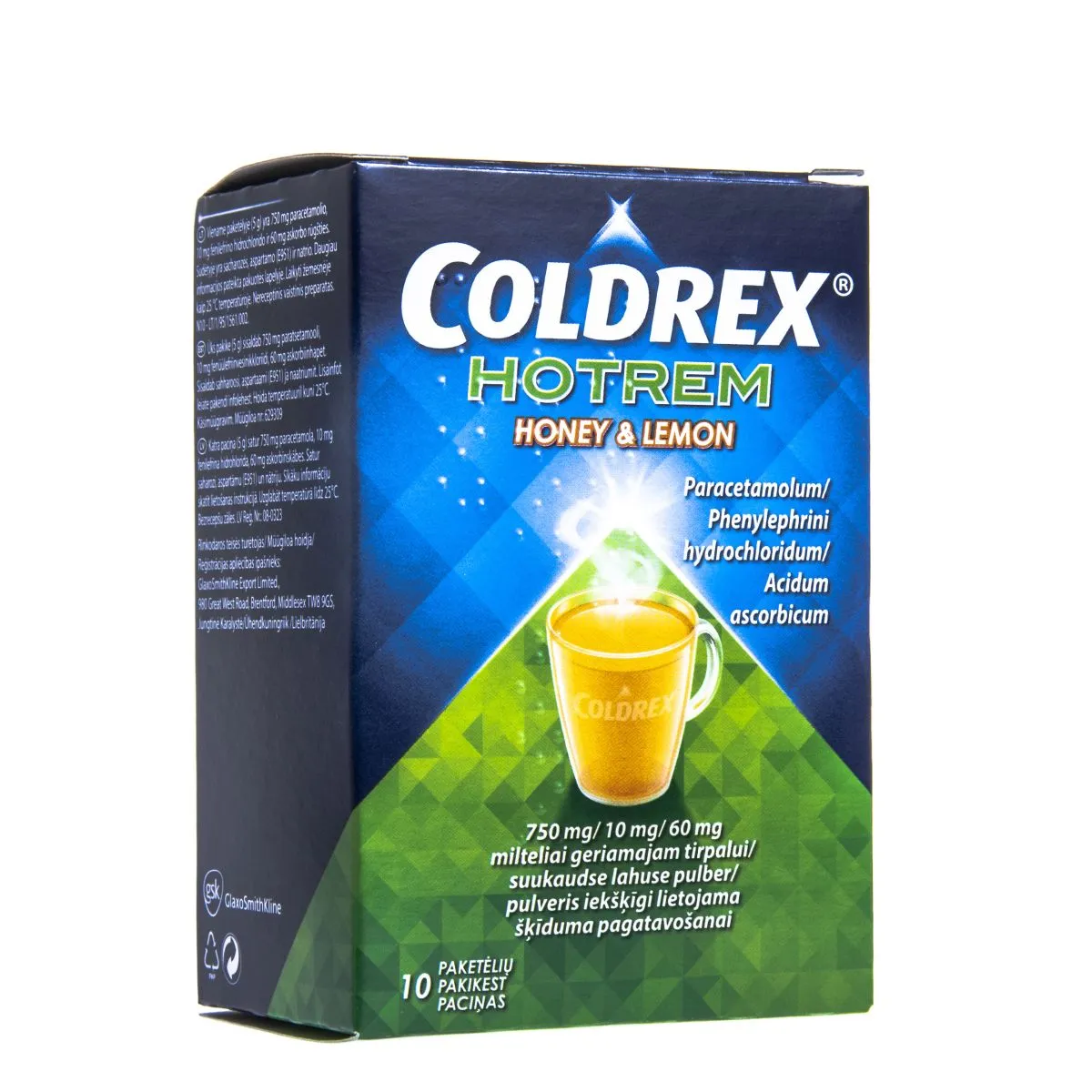 COLDREX HOTREM HONEY&LEMON 750+10+60MG N10 SUUKAUDSE LAH PLV - Product Image