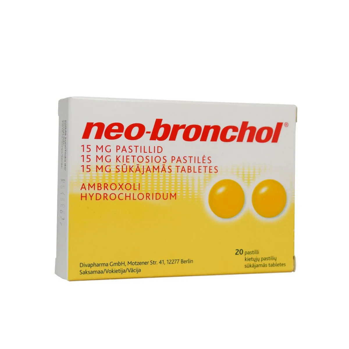 NEO-BRONCHOL PASTILL 15MG N20 - Product Image