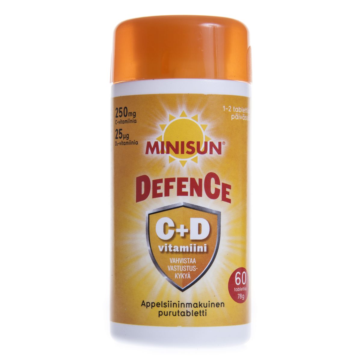 MINISUN DEFENCE C+D3 VITAMIIN NÄRIMISTBL N60 - Product Image