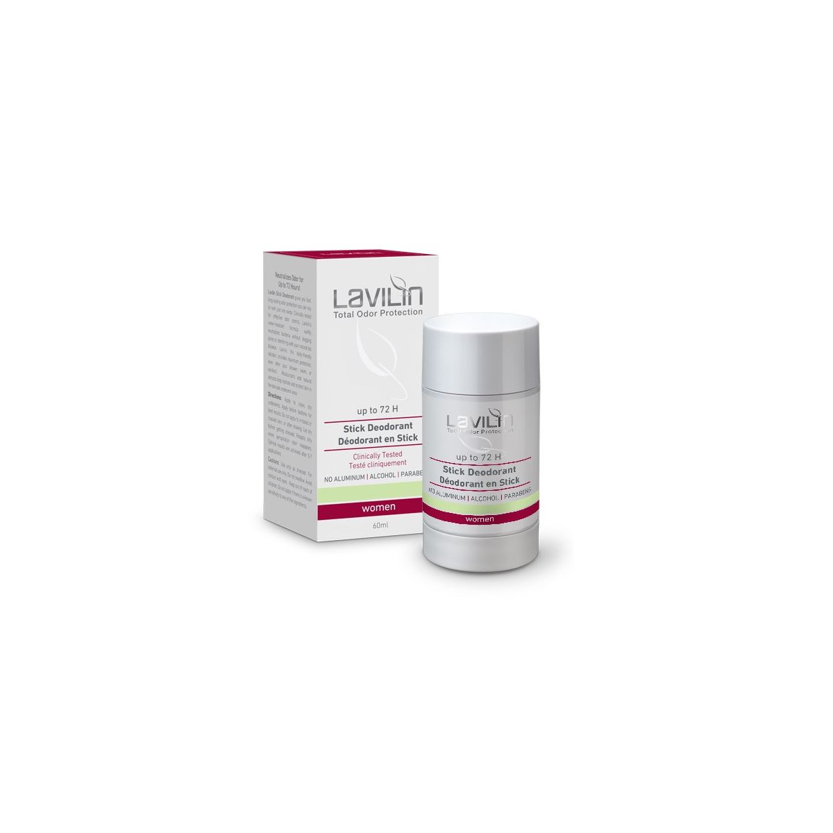 LAVILIN DEODORANT STICK 72H NAISTELE 60ML - Product Image