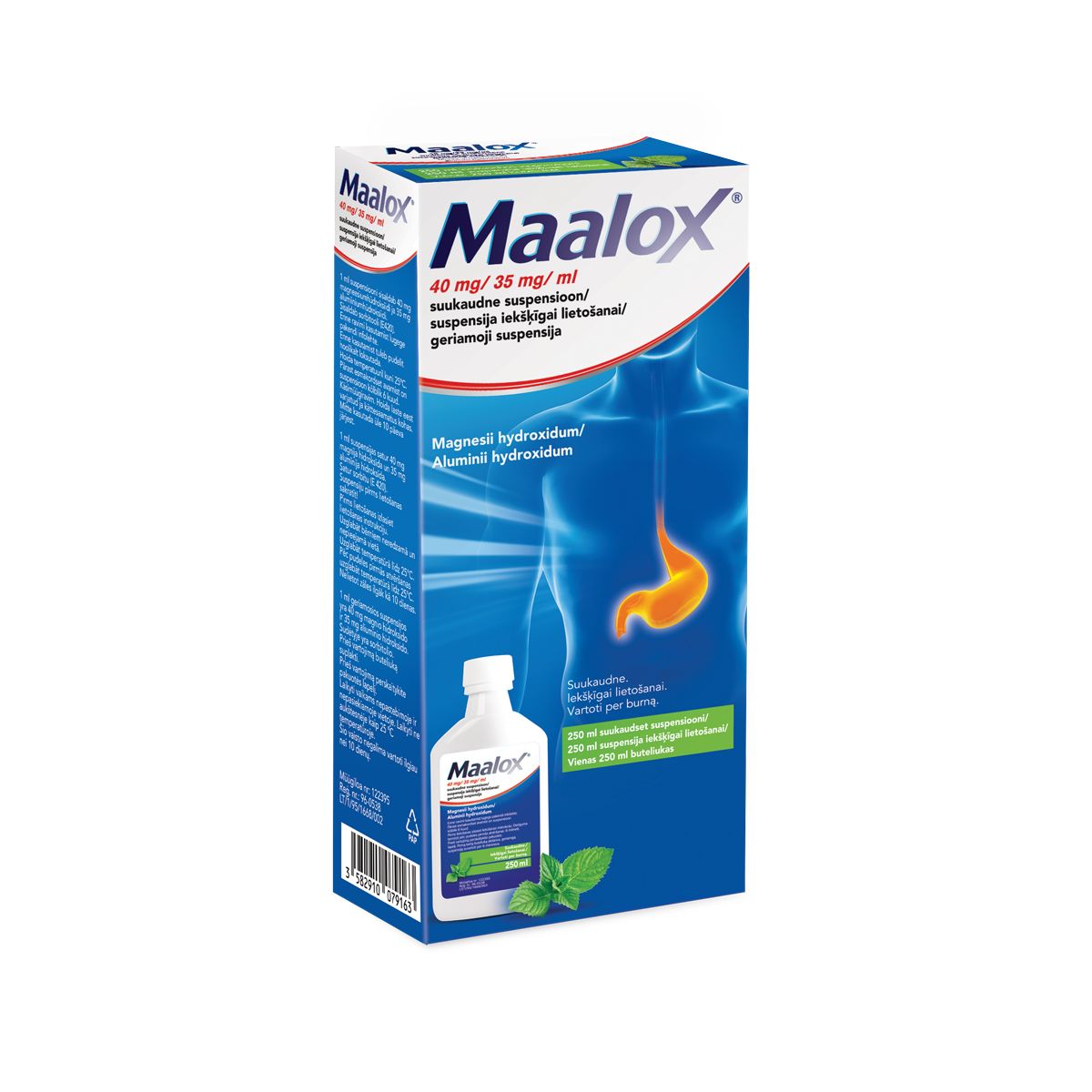 MAALOX SUUKAUDNE SUSP 35MG+40MG/ML 250ML