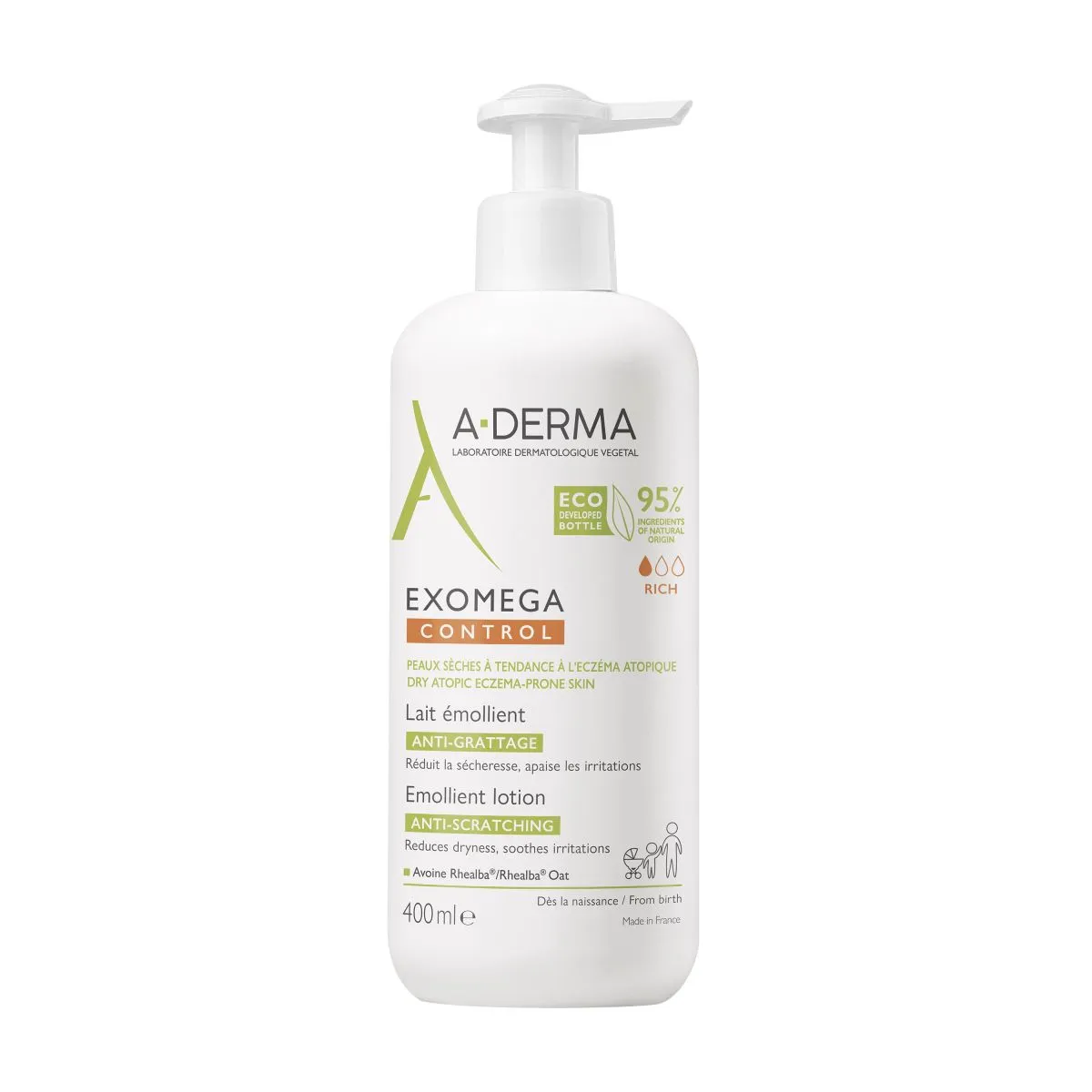 A-DERMA EXOMEGA CONTROL IHUPIIM ATOOPILISELE NAHALE 400ML - Product Image