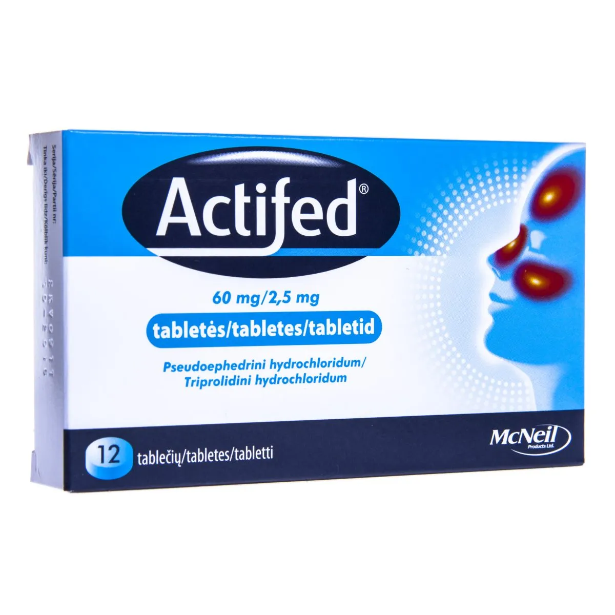 ACTIFED TBL 2,5MG+60MG N12 - Product Image