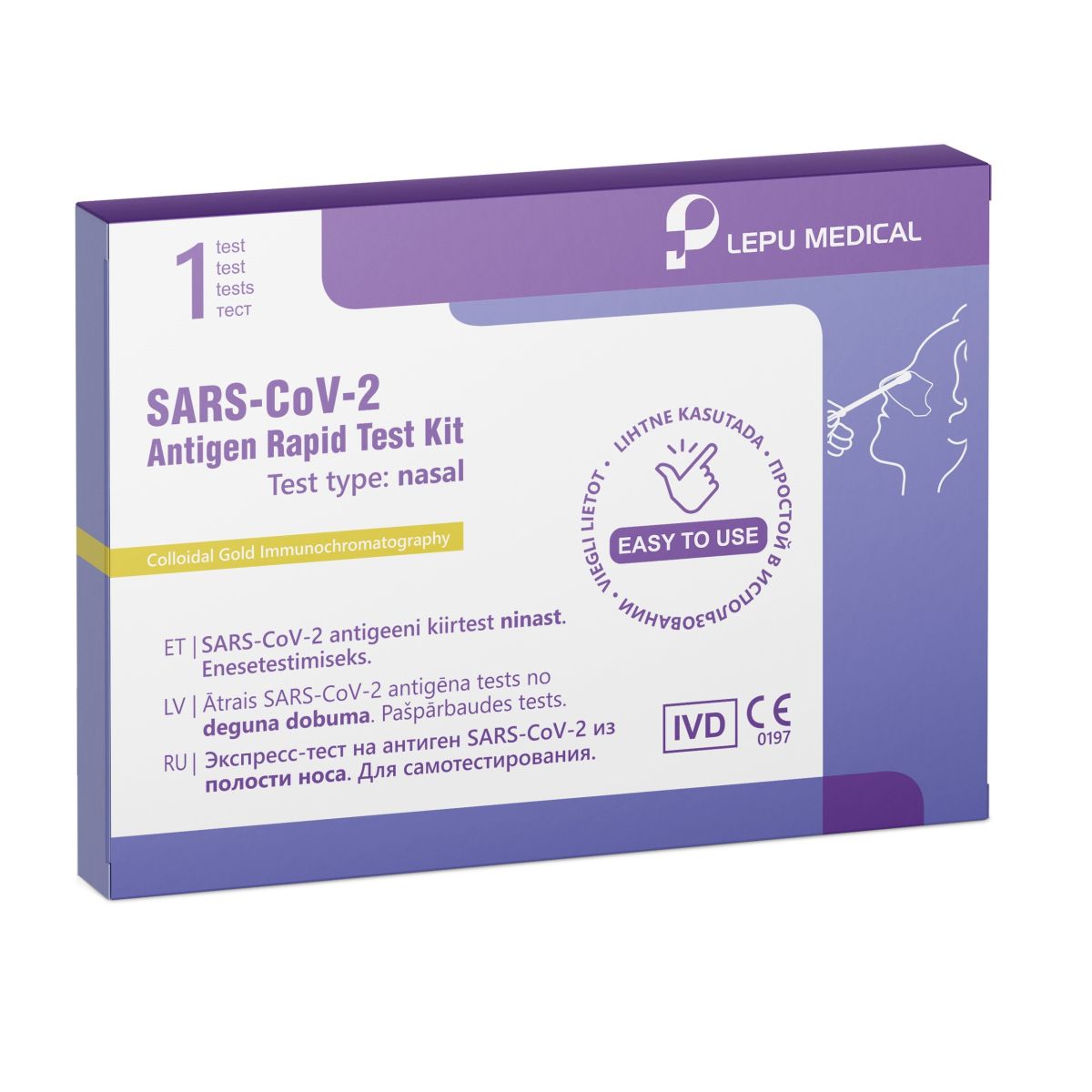 ANTIGEENI KIIRTEST SARS-COV-2 LEPU MEDICAL ISE TEST NINAST N1 - Product Image 1