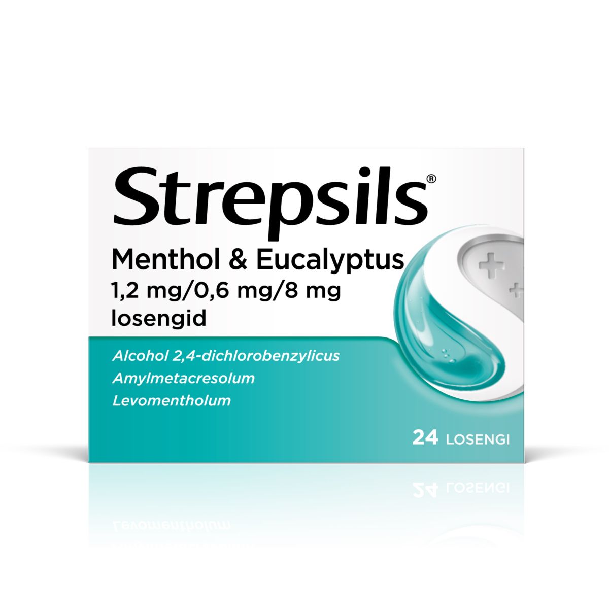 STREPSILS MENTHOL&EUCALYPTUS 0,6MG+1,2MG+8MG N24 LOSENG - Product Image