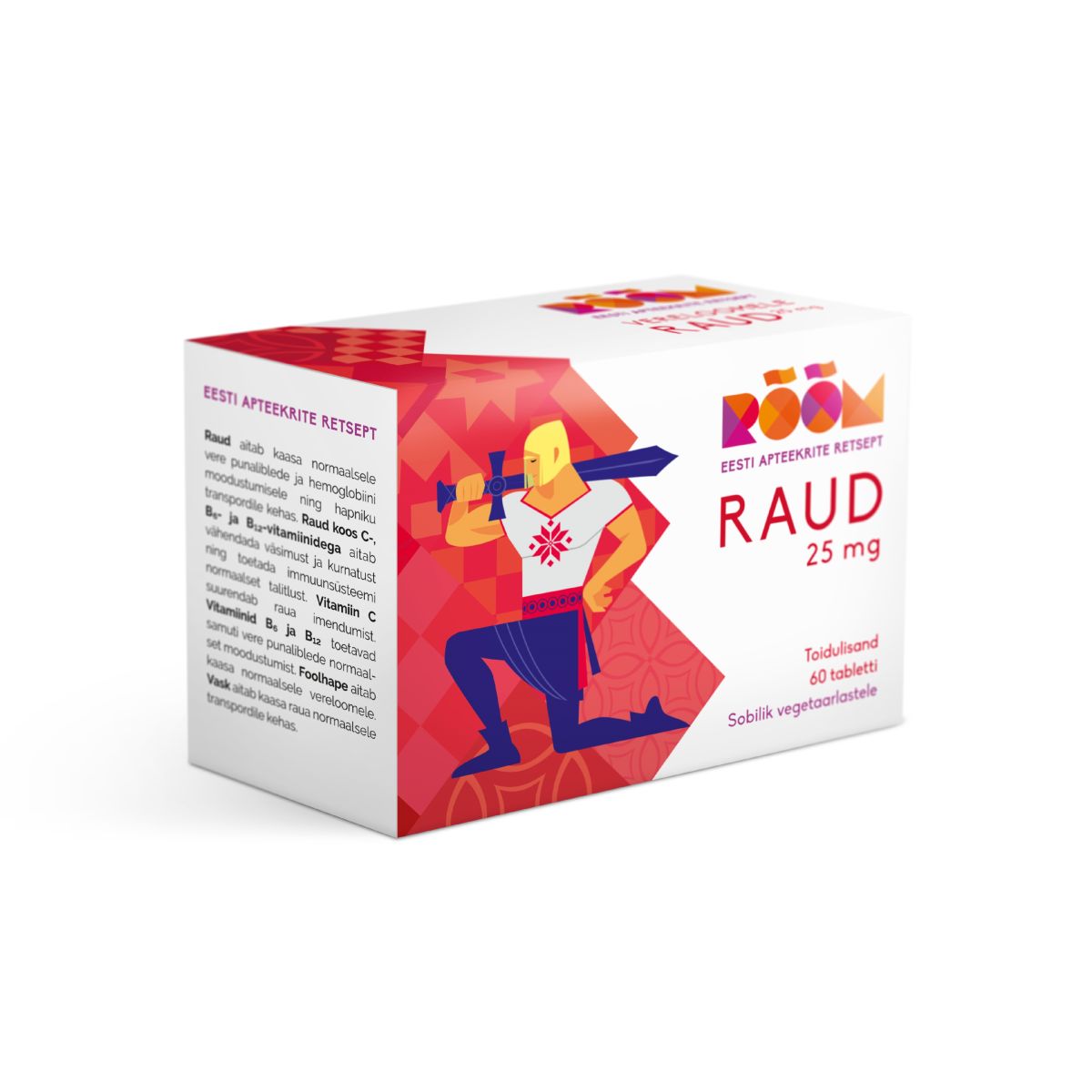 RÕÕM RAUD 25MG TBL N60 VANA KOOSTIS - Product Image