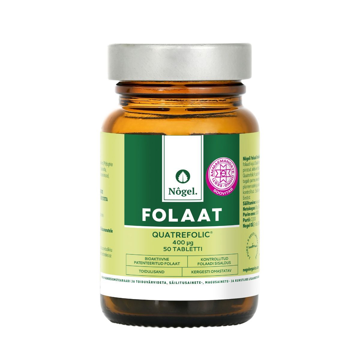 NÕGEL FOLAAT QUATREFOLIC TBL 400MCG N50 - Product Image