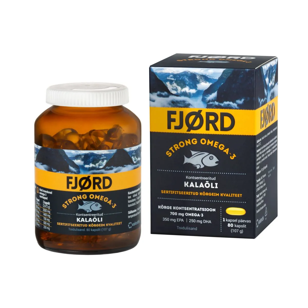 FJORD STRONG KALAÕLI OMEGA-3 KAPSLID N80 - Product Image