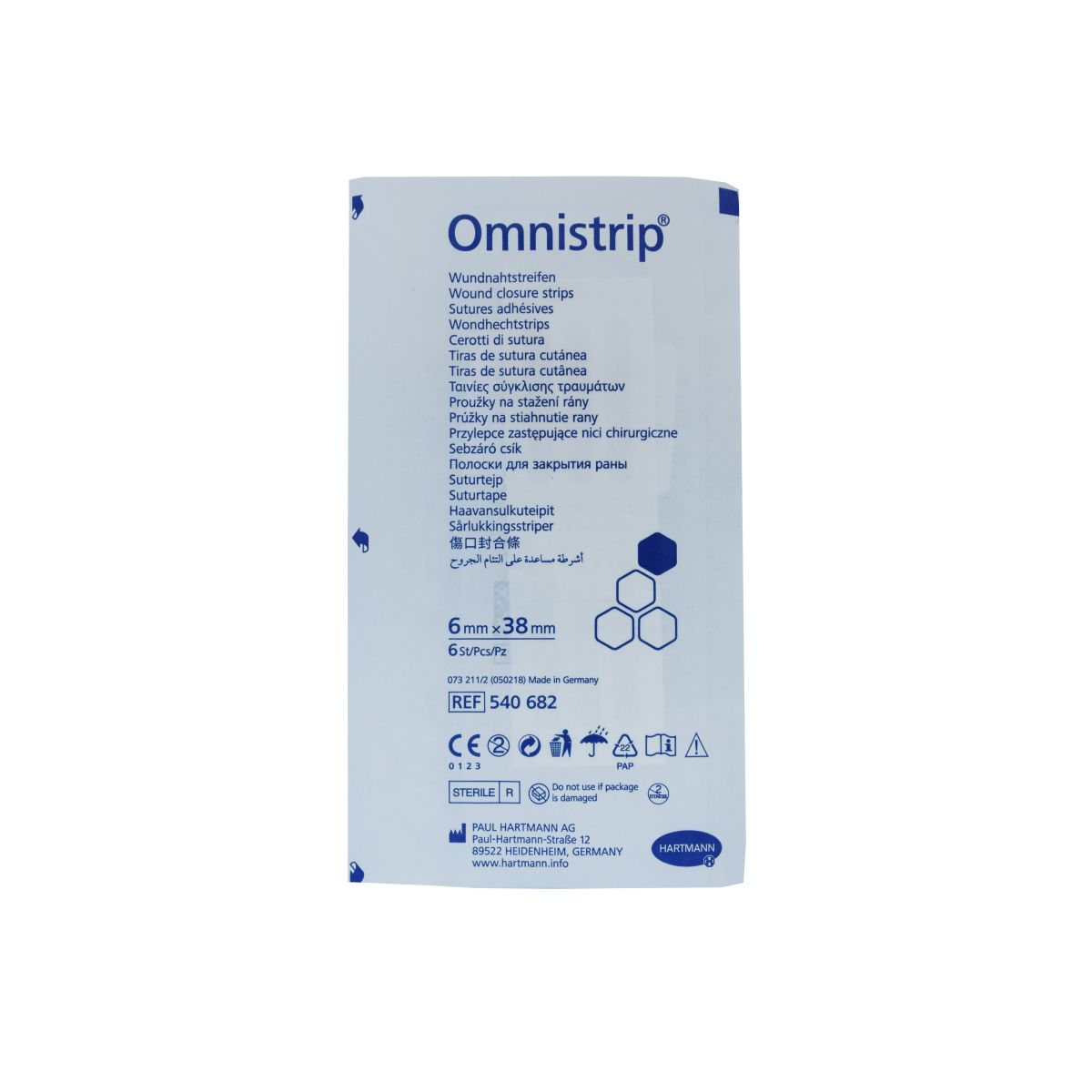 OMNISTRIP HAAVASULGEMISPLAASTER 6X38MM N6 /540682/ - Product Image