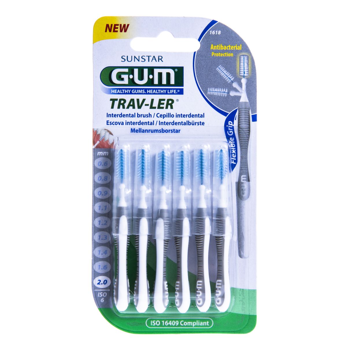 GUM TRAV-LER ИНТЕРДЕНТАЛЬНАЯ ЩЕТОЧКА 2,0MM N6/1618/ - Product Image