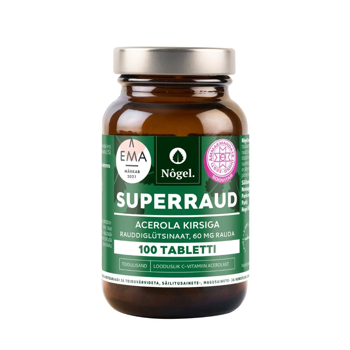 NÕGEL SUPERRAUD ACEROLA KIRSIGA TBL 60MG N100 - Product Image