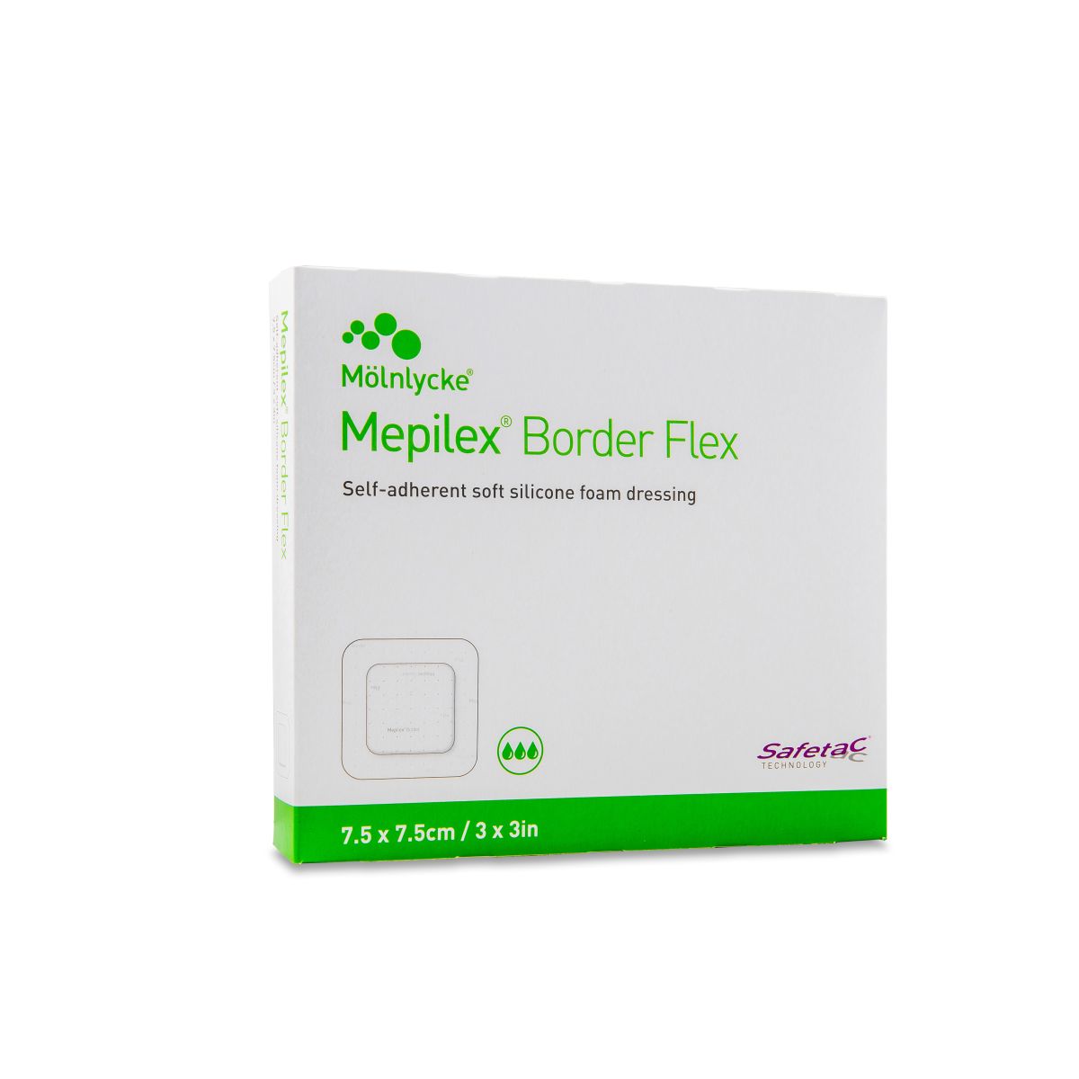 MEPILEX BORDER FLEX PLAASTER 7,5X7,5CM N5 STER - Product Image