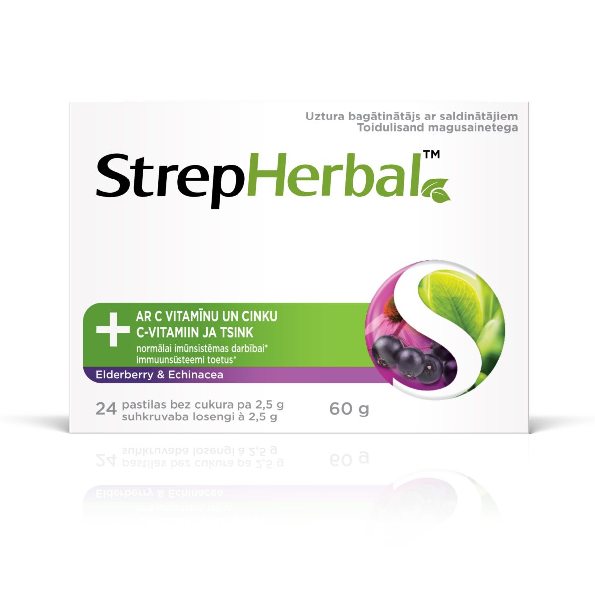 STREPHERBAL ELDERBERRY&ECHINACEA LOSENG C-VITAMIIN+TSINK N24 - Product Image