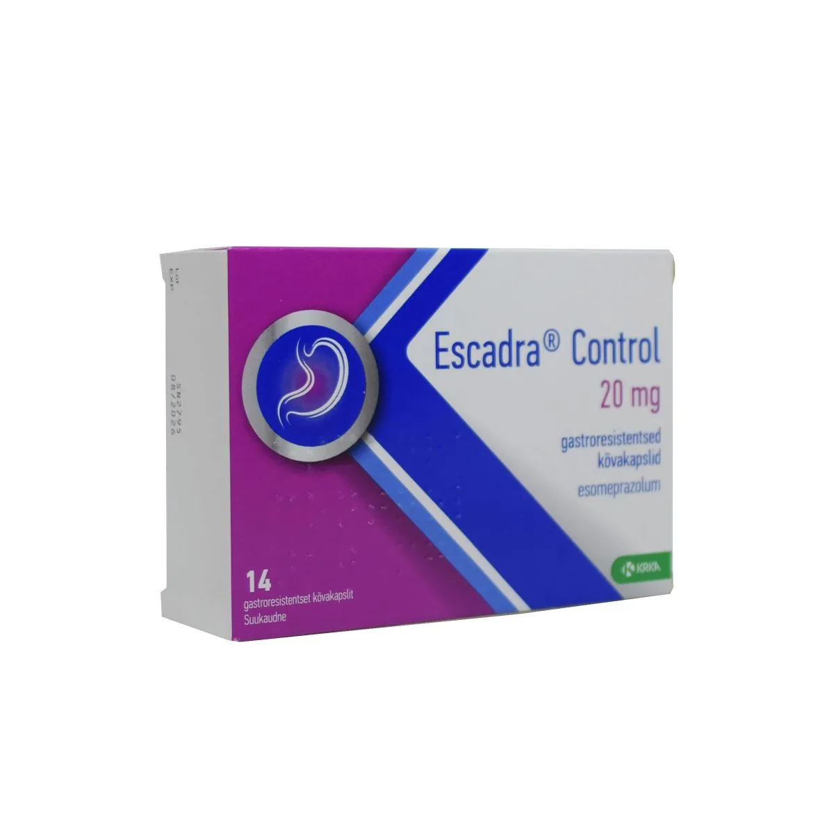 ESCADRA CONTROL GASTRORESISTENTNE KÕVAKAPSEL 20MG N14 - Product Image