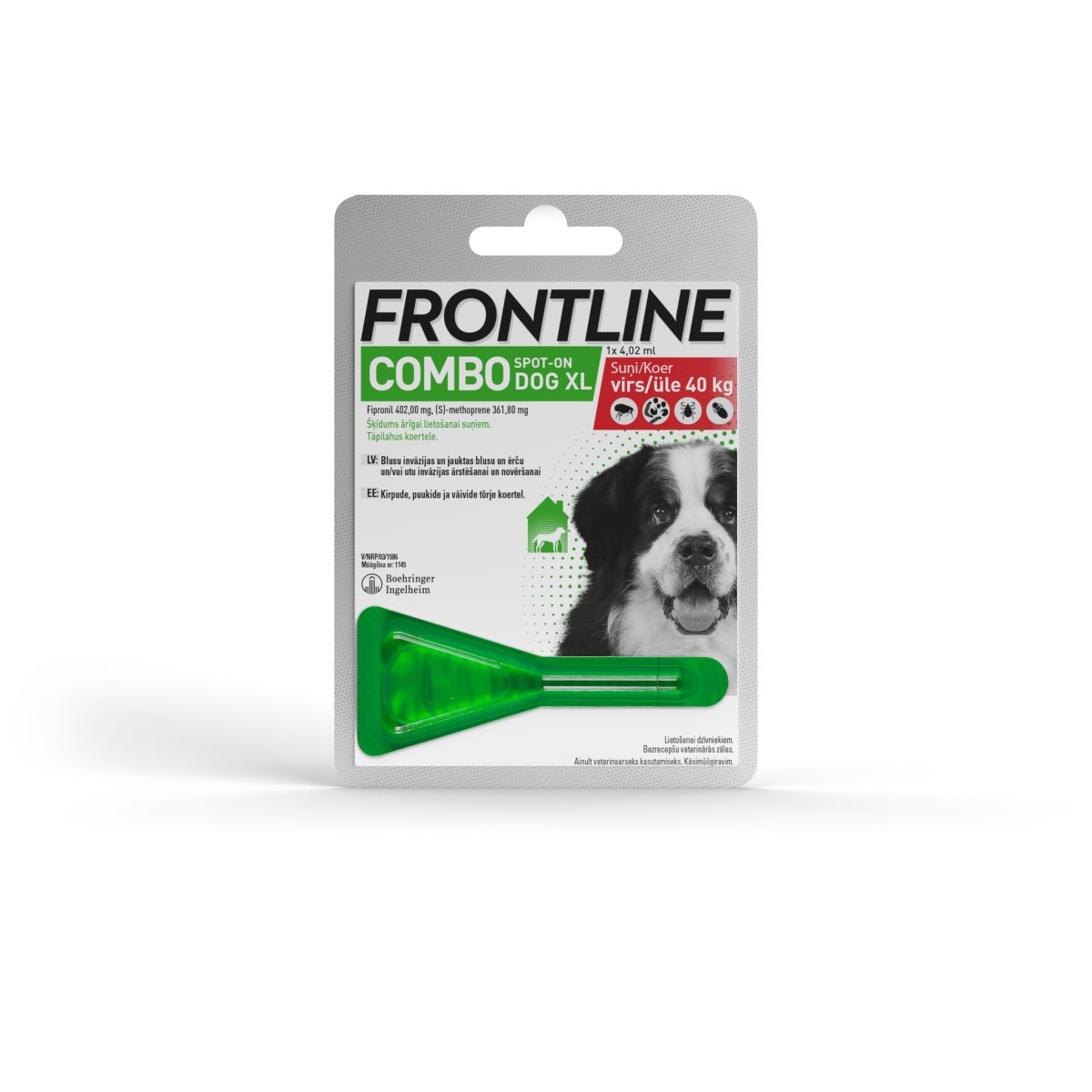 FRONTLINE COMBO DOGS TÄPILAHUS 402MG+361,8MG/4,02ML N1 (>40KG) - Product Image