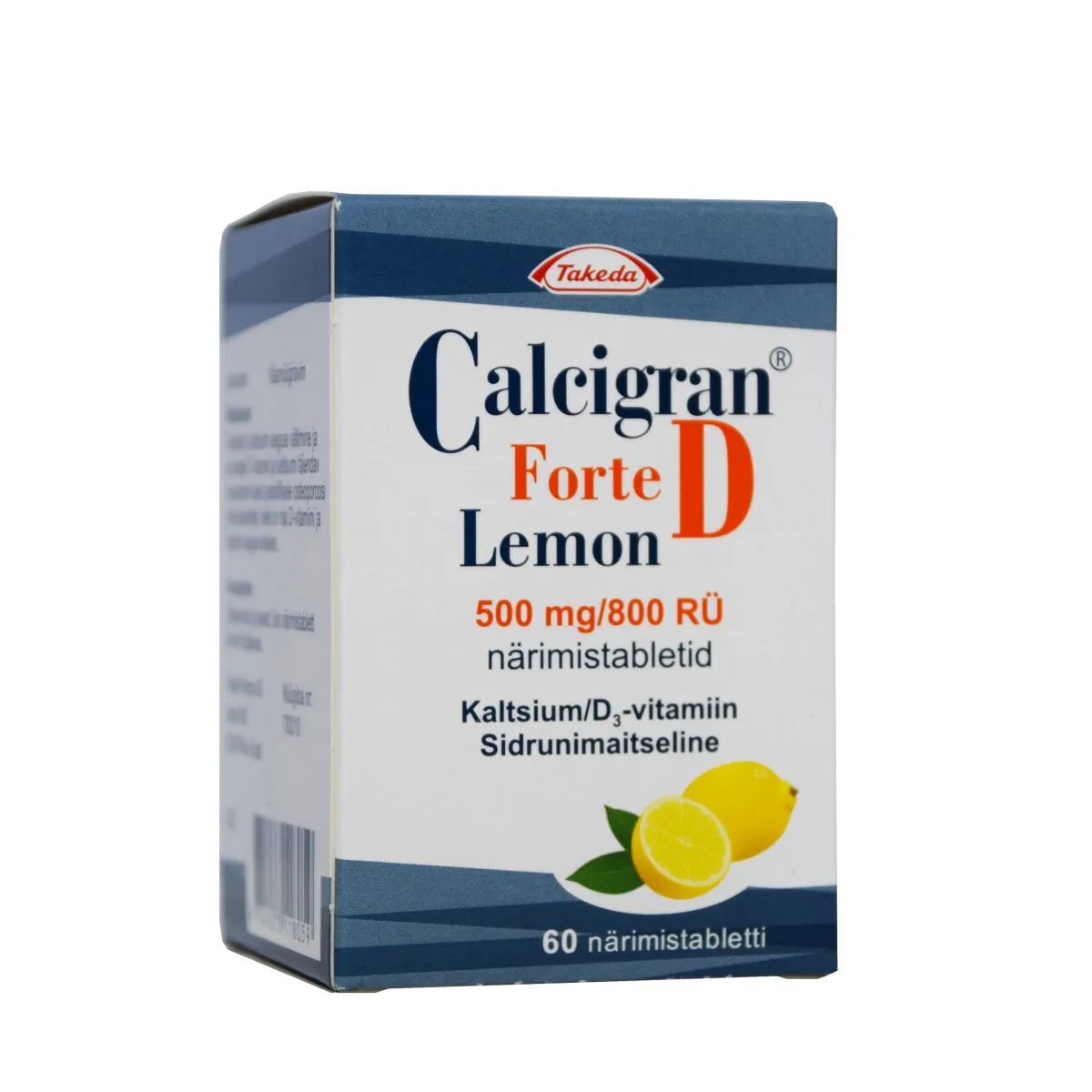 CALCIGRAN FORTE D LEMON NÄRIMISTBL 500MG+800RÜ N60 - Product Image