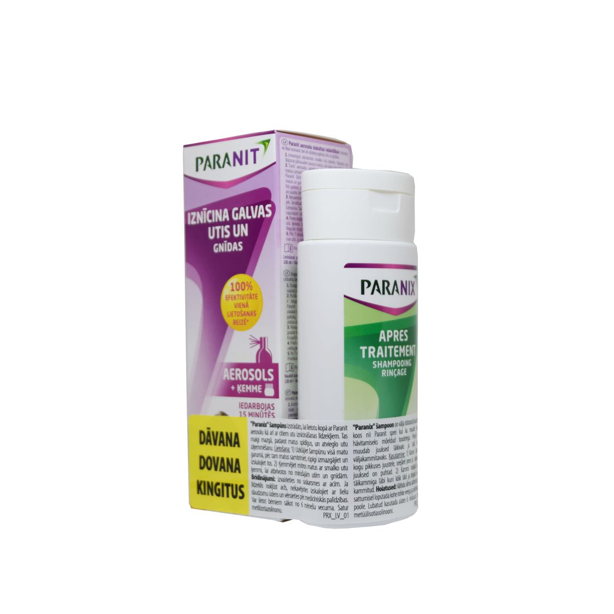 PARANIT AEROSOOL 100ML+PARANIX SHAMPOON HOOLDUSJÄRGNE 100ML - Product Image