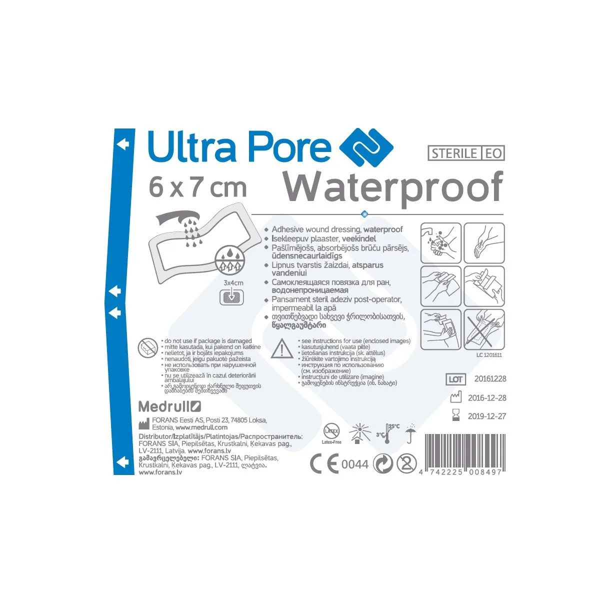 ISEKLEEPUV PLAASTER VEEKINDEL ULTRA PORE 6X7CM (MEDRULL) - Product Image