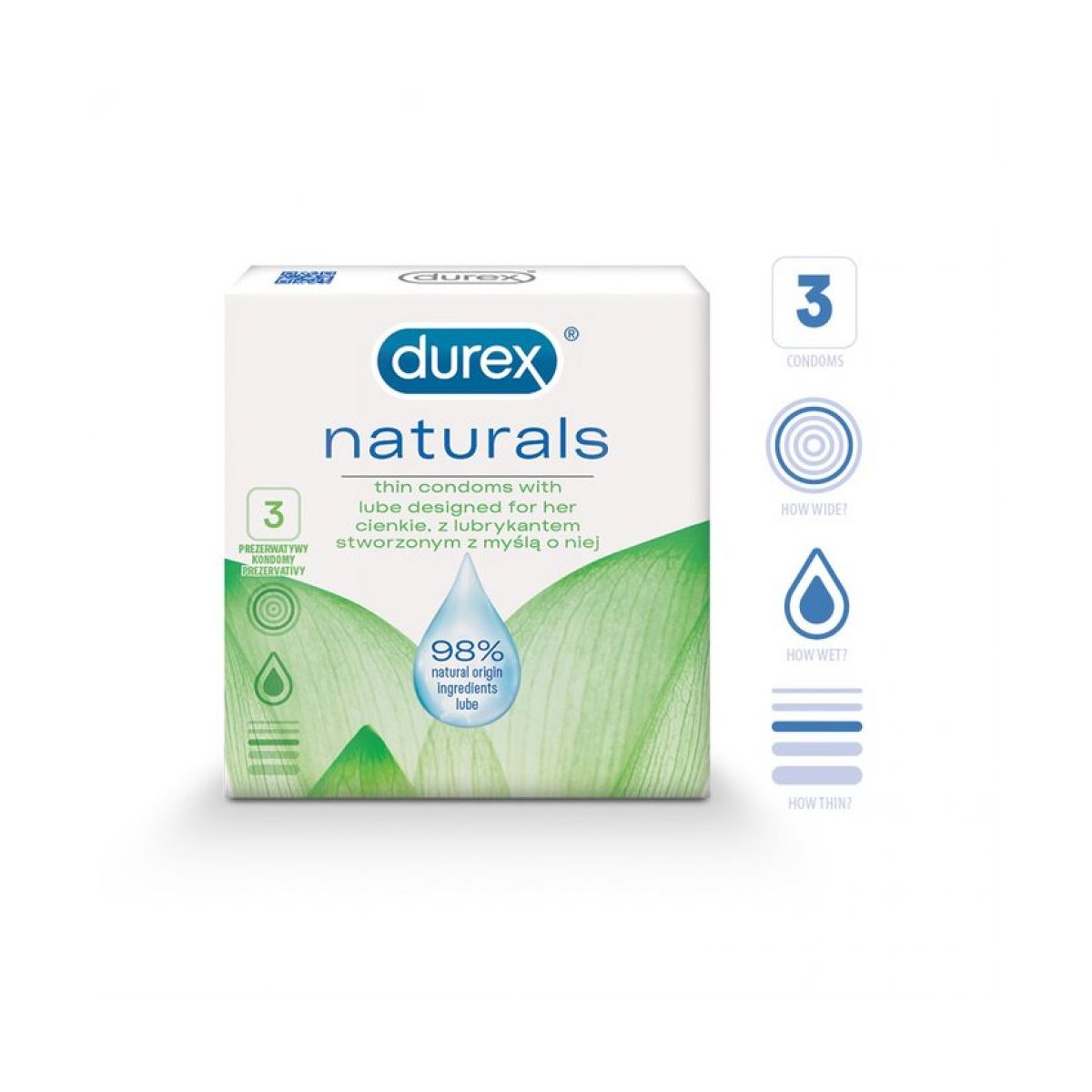 DUREX KONDOOMID NATURALS THIN N3 - Product Image