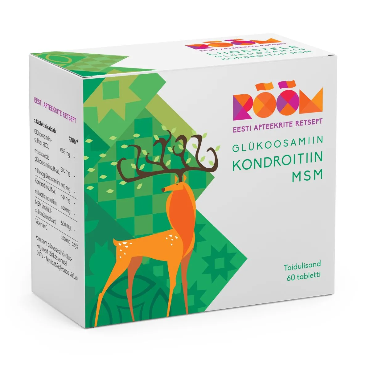 RÕÕM GLÜKOOSAMIIN KONDROITIIN MSM TBL N60 - Product Image