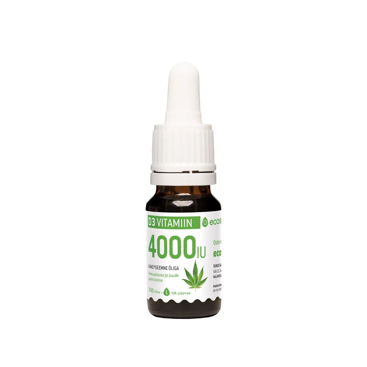 ECOSH D3-VITAMIIN TILGAD 4000IU/TILGAS 10ML KANEPIÕLIGA - Product Image