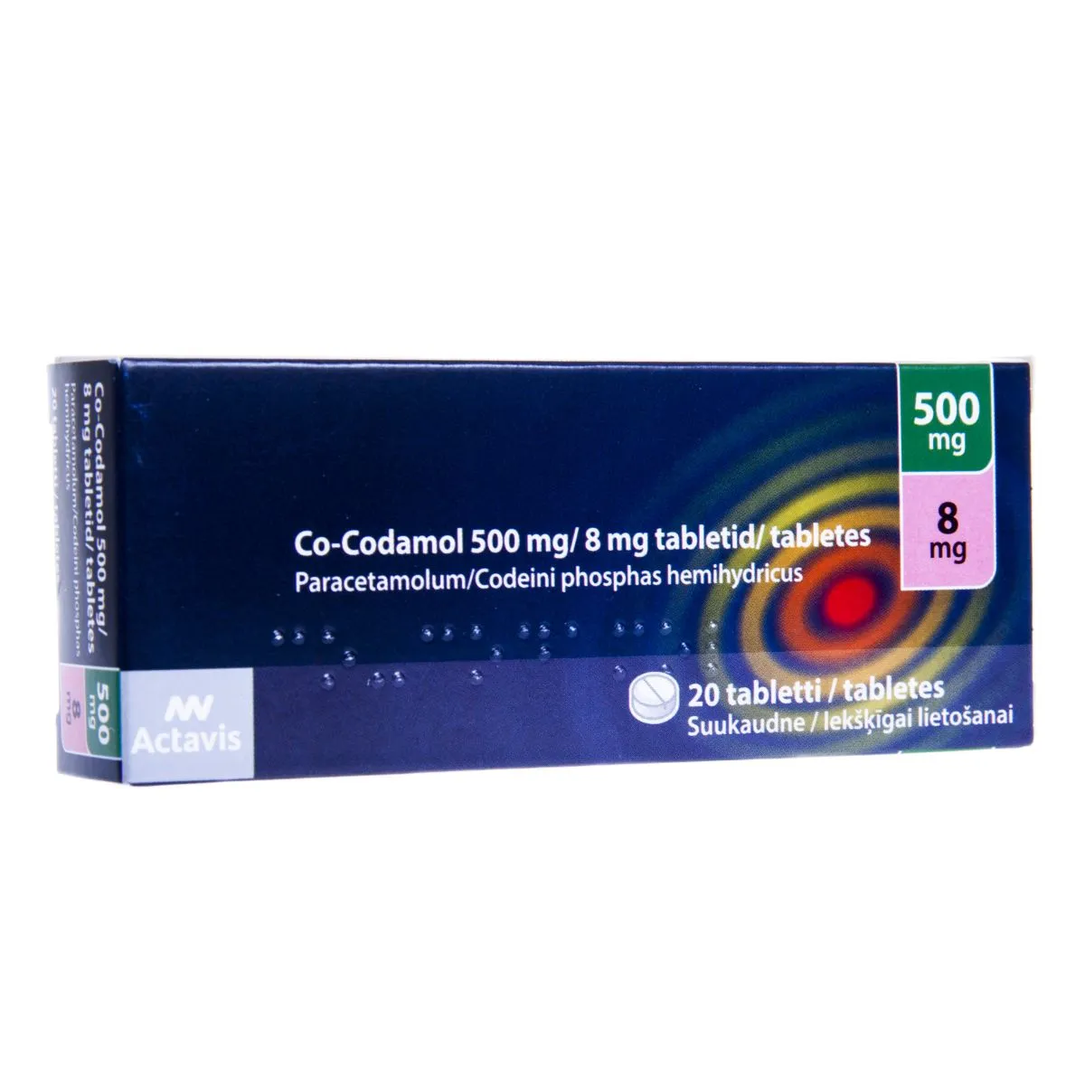 CO-CODAMOL TBL 500MG+8MG N20 - Product Image