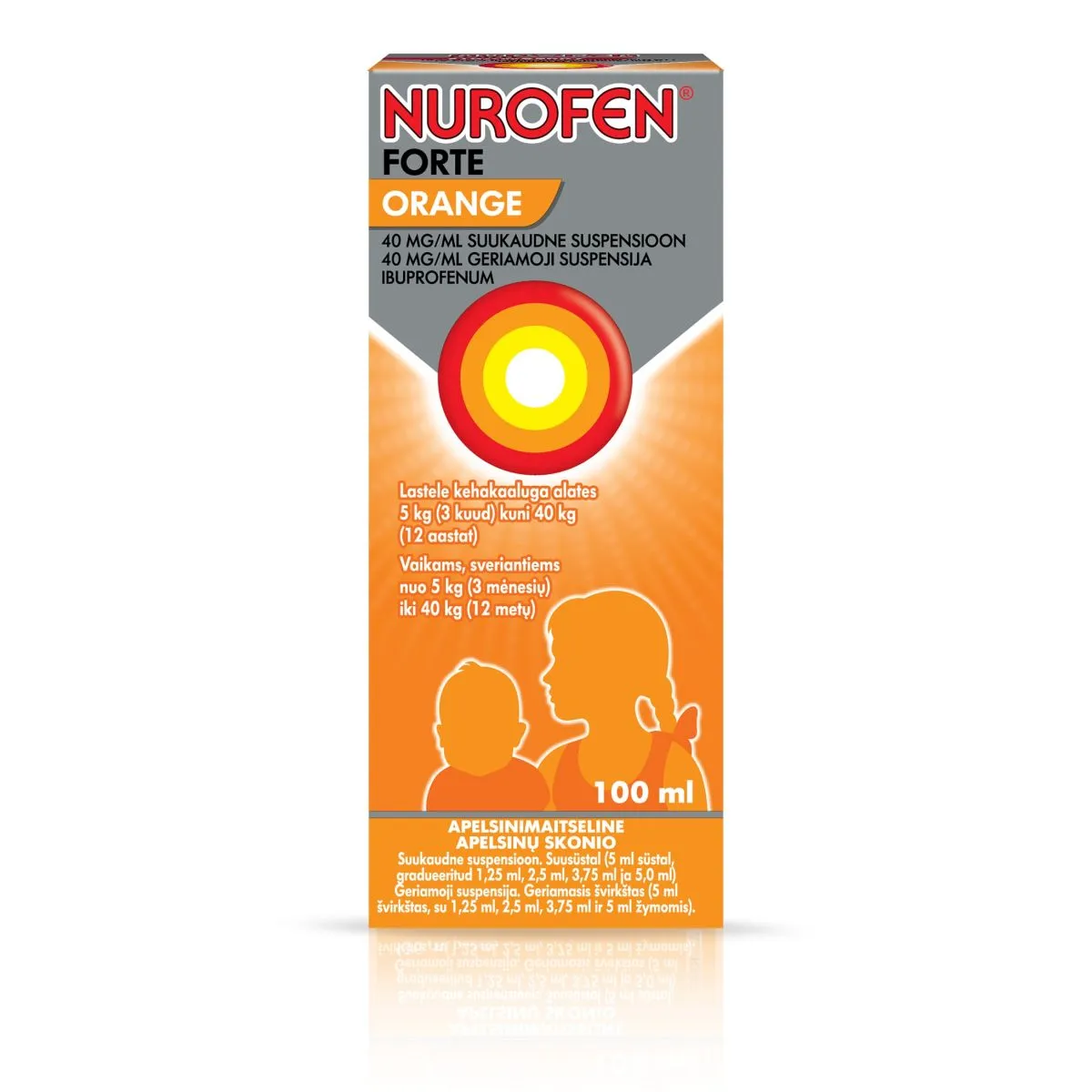 NUROFEN FORTE ORANGE SUUKAUDNE SUSP 40MG/ML 100ML - Product Image