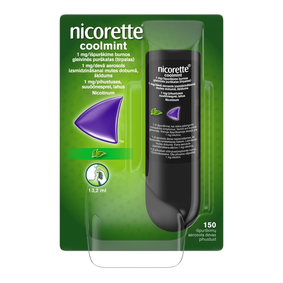 NICORETTE COOLMINT SUUÕÕNESPREI 1MG 150 PIHUSTUST N1 - Product Image