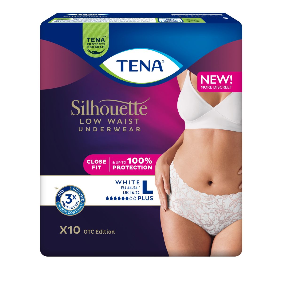 TENA SILHOUETTE PANTS PLUS VALGED L N10 - Product Image