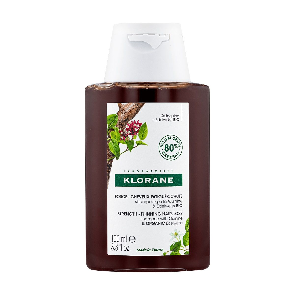 KLORANE SHAMPOON HINIINI JA EEDELVEISSI EKSTRAKTIGA 100ML - Product Image