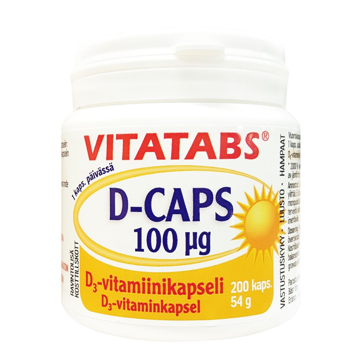 VITATABS D3 ÕLIKAPSLID 100MCG N200 - Product Image