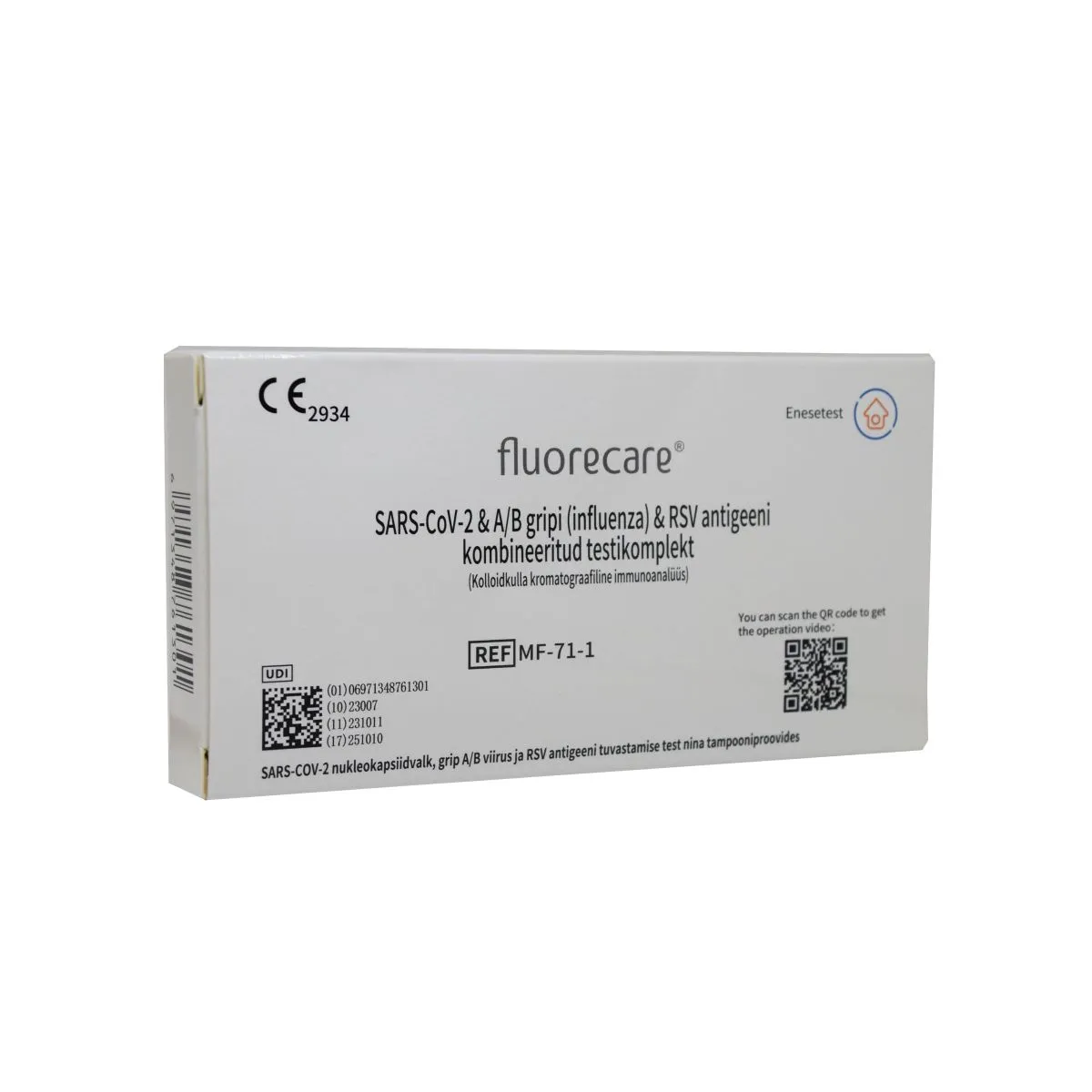 ANTIGEENI KIIRTEST SARS COV-2, A/B GRIPIVIIRUS JA RSV FLUORECARE N1 - Product Image 1