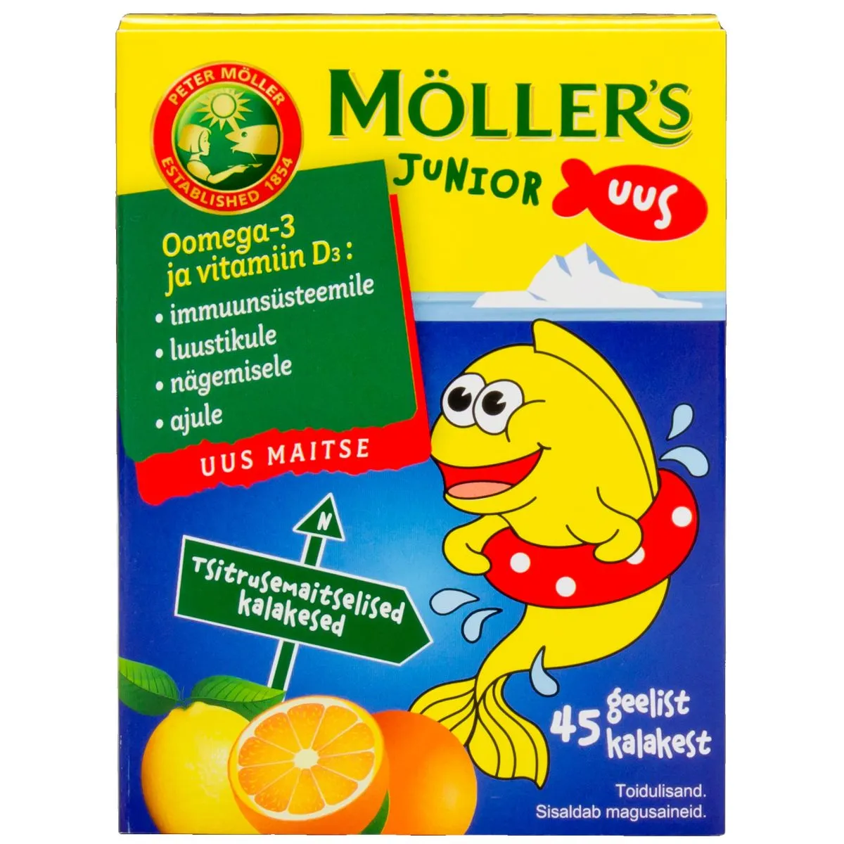 MÖLLER-S JUNIOR TSITRUSEMAITSELISED KALAKESED N45 - Product Image