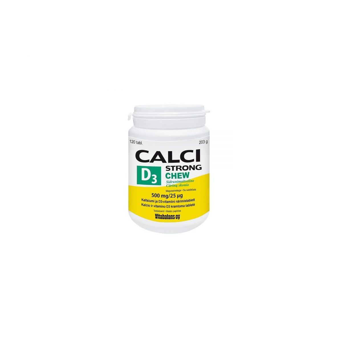 CALCISTRONG+VITAMIIN D3 CHEW LEMON TBL N120 - Product Image