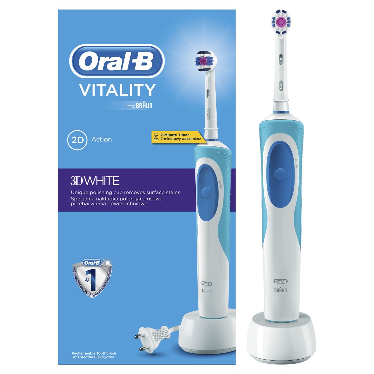 ORAL-B HAMBAHARI BRAUN VITALITY 3DWHITE D12.513W TAIMERIGA - Product Image