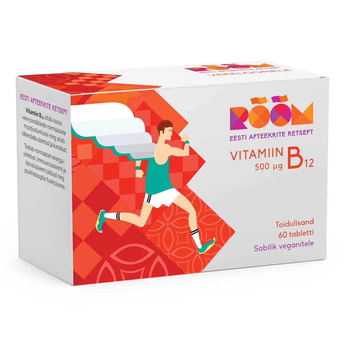 RÕÕM VITAMIIN B12 500MCG TBL N60 - Product Image