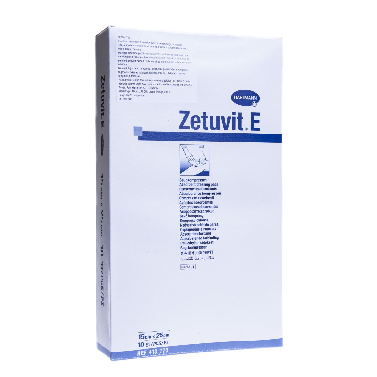 ZETUVIT E STERIILNE 15X25CM N10 /413773/ - Product Image