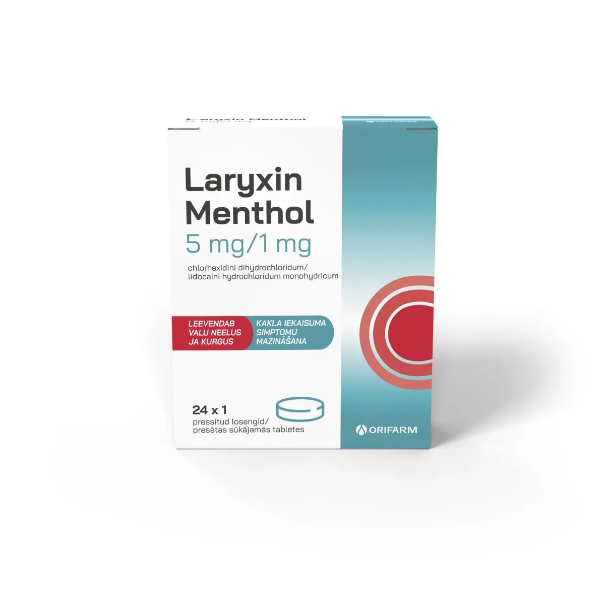 LARYXIN MENTHOL LOSENG 5MG+1MG N24 - Product Image