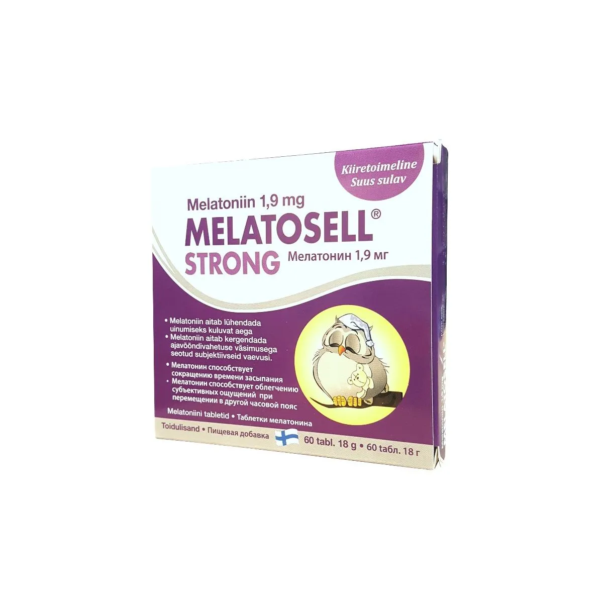 MELATOSELL STRONG TBL 1,9MG N60 - Product Image