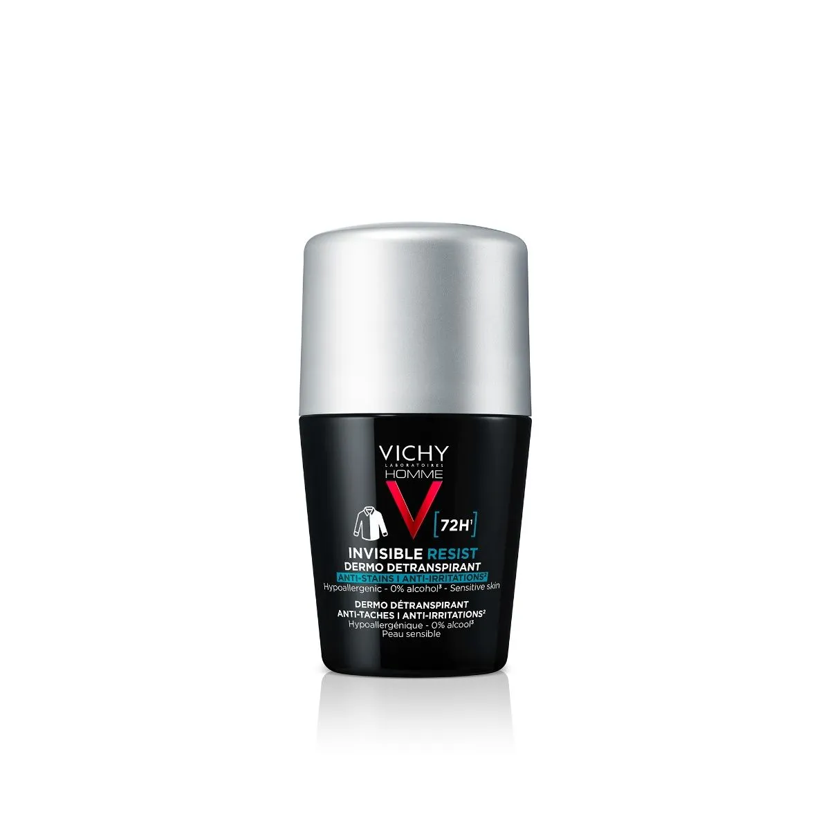 VICHY HOMME ANTIPERSPIRANT ROLL-ON 72H INVISIBLE RESIST 50ML - Product Image