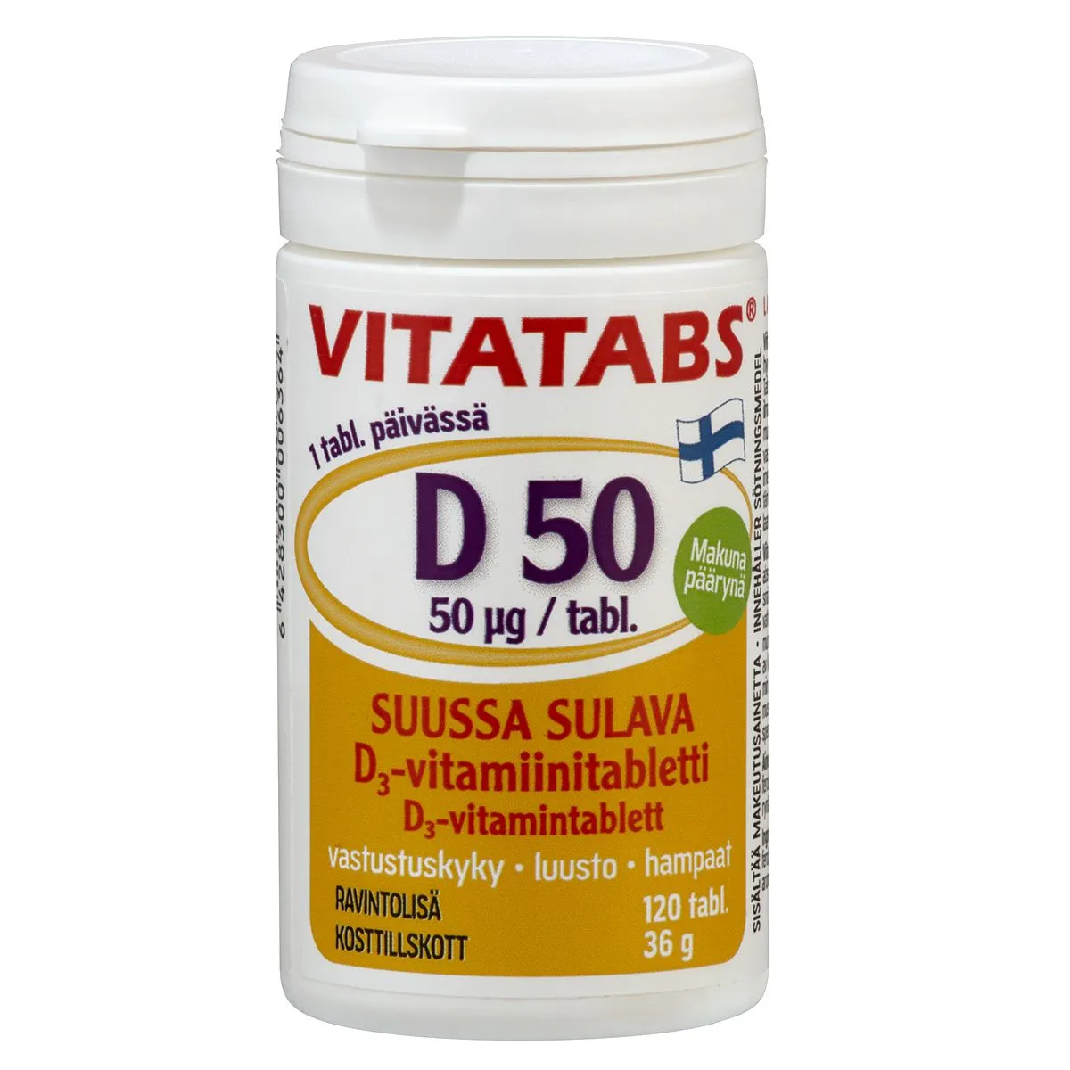 VITATABS D3 IMEMISTBL 50MCG PIRN N120 - Product Image