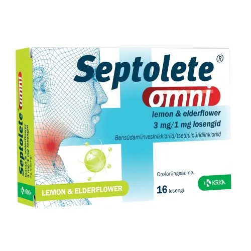 SEPTOLETE OMNI LOSENG LEMON&ELDERFLOWER 3+1MG N16