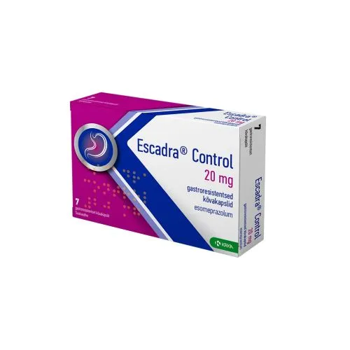 ESCADRA CONTROL GASTRORESISTENTNE KÕVAKAPSEL 20MG N7