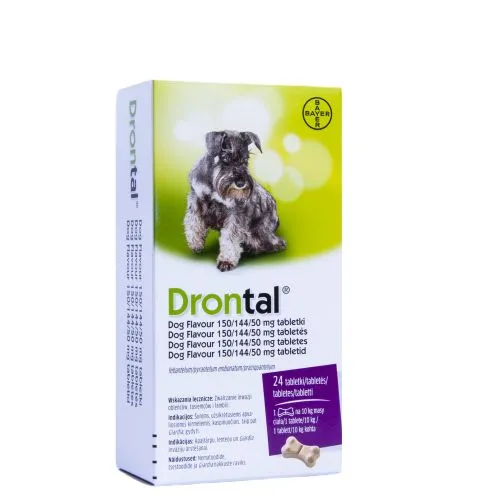 DRONTAL DOG FLAVOUR TBL 150MG+50MG+50MG N24