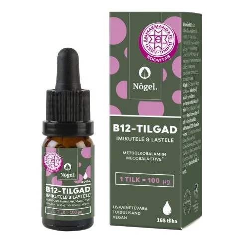 NÕGEL B12 VITAMIINI TILGAD IMIKUTELE 100MCG/TILGAS 10ML