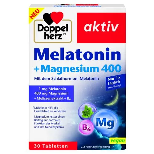 DOPPELHERZ AKTIV MELATONIIN+MAGNEESIUM 400MG TBL N30